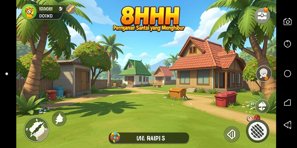 Tampilan gameplay 8HHH yang ceria dan menghibur.