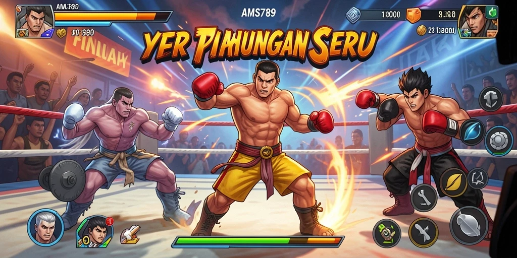 Tampilan gameplay pertarungan di AMS789 yang seru dan mendebarkan.