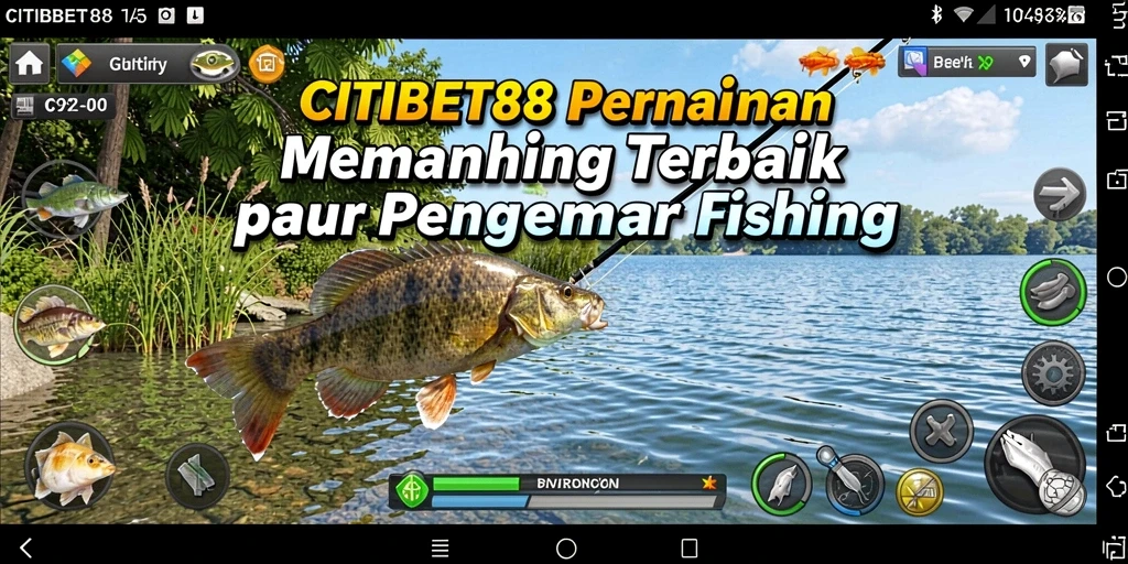 Screenshot permainan CITIBET88 dengan aksi seru memancing ikan.