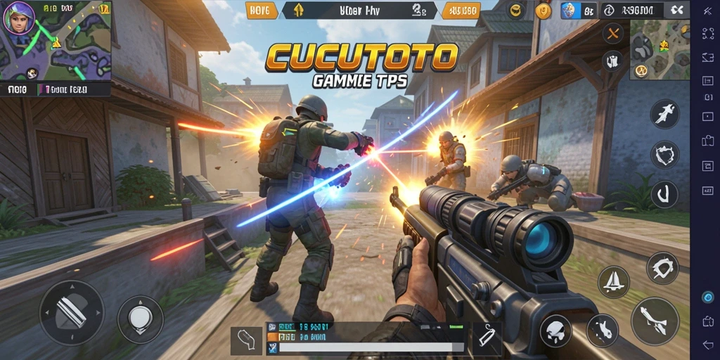 Tangkapan layar CUCUTOTO menampilkan aksi gameplay seru dengan karakter yang berjuang.