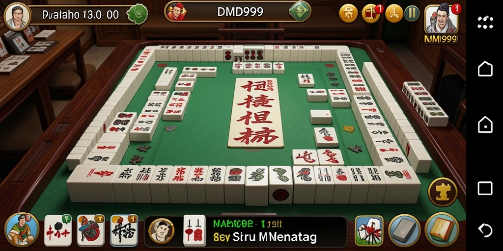 Screenshot DMD999 menampilkan gameplay Mahjong yang menarik dan menantang.