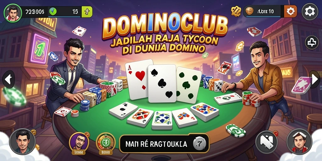 Screenshot menampilkan gameplay menarik dari DOMINOCLUB dengan interaksi Tycoon.