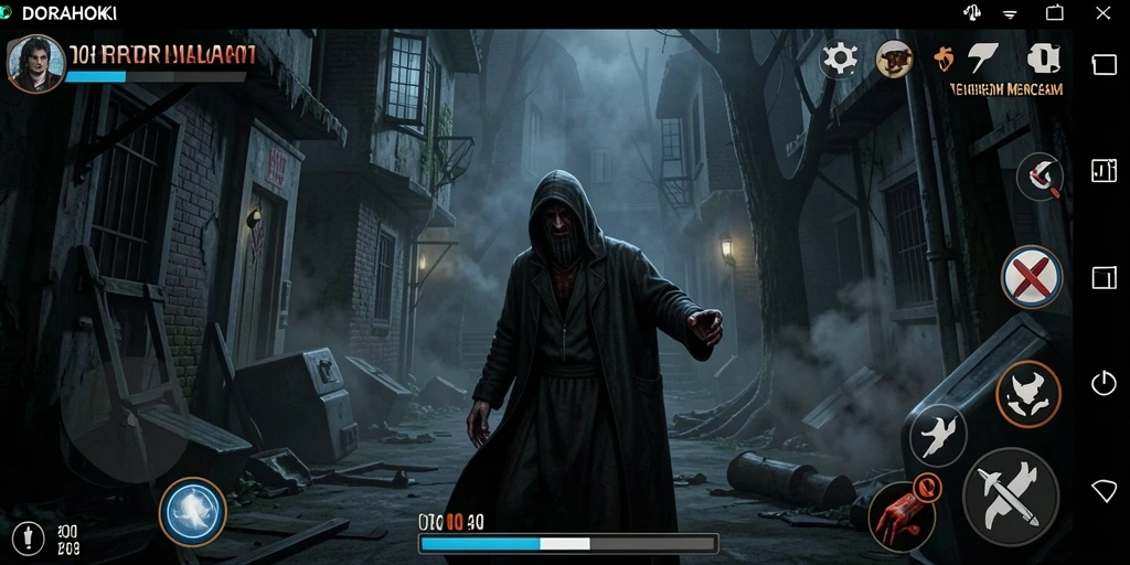 Tampak gameplay DORAHOKI yang penuh ketegangan dan kengerian.