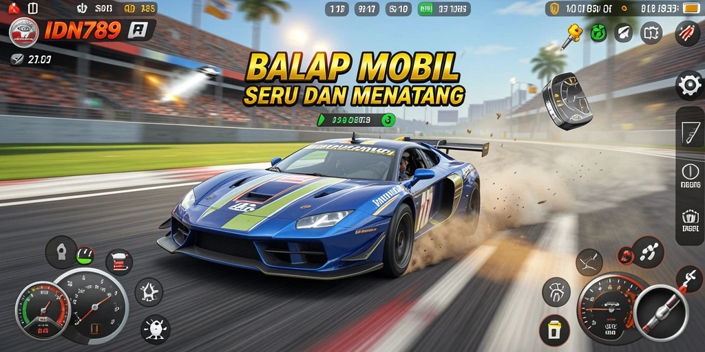 Gameplay balap mobil yang mendebarkan dan penuh aksi di IDN789.