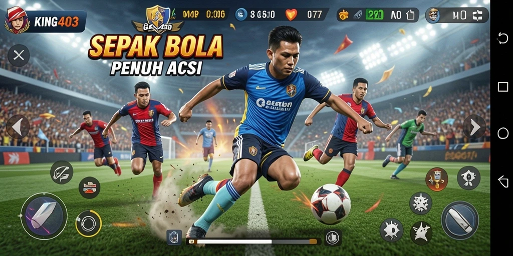 Tangkapan layar gameplay KING403 menunjukkan aksi mendebarkan di lapangan.