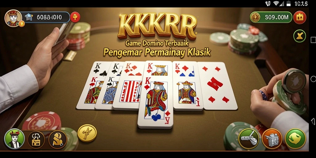 Menampilkan gameplay Domino yang seru dan interaktif.