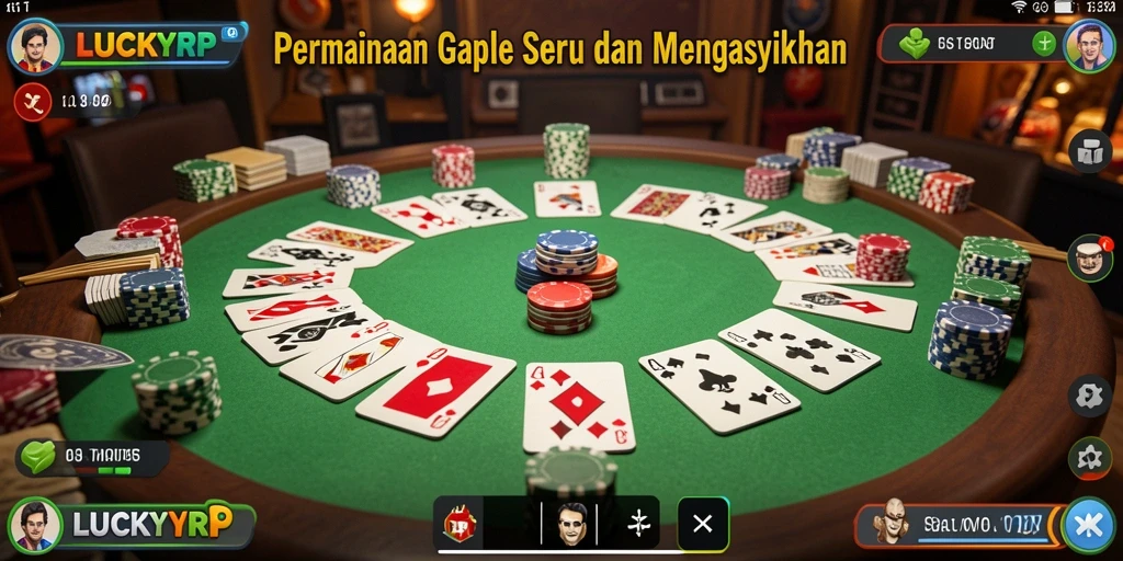 Tampilan gameplay LUCKYRP yang menarik dengan latar belakang Gaple.