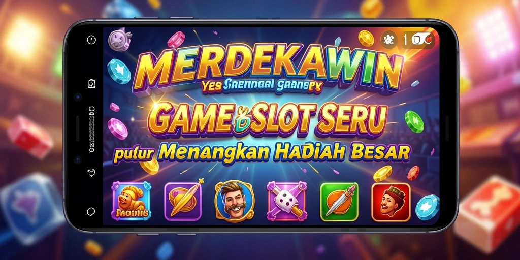 Screenshot gameplay MERDEKAWIN menampilkan putaran slot yang menarik dan penuh warna.