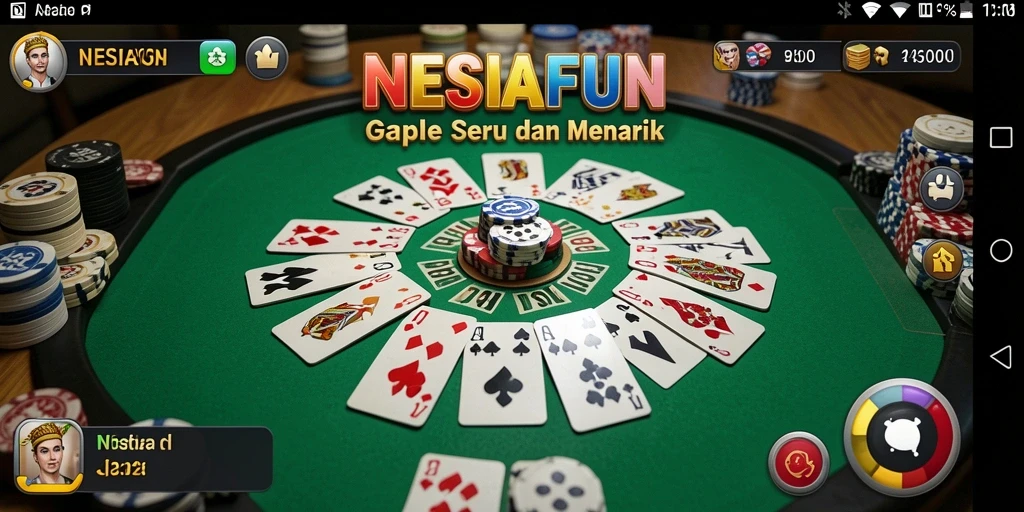 Tampilan gameplay seru di NESIAFUN saat bermain Gaple.