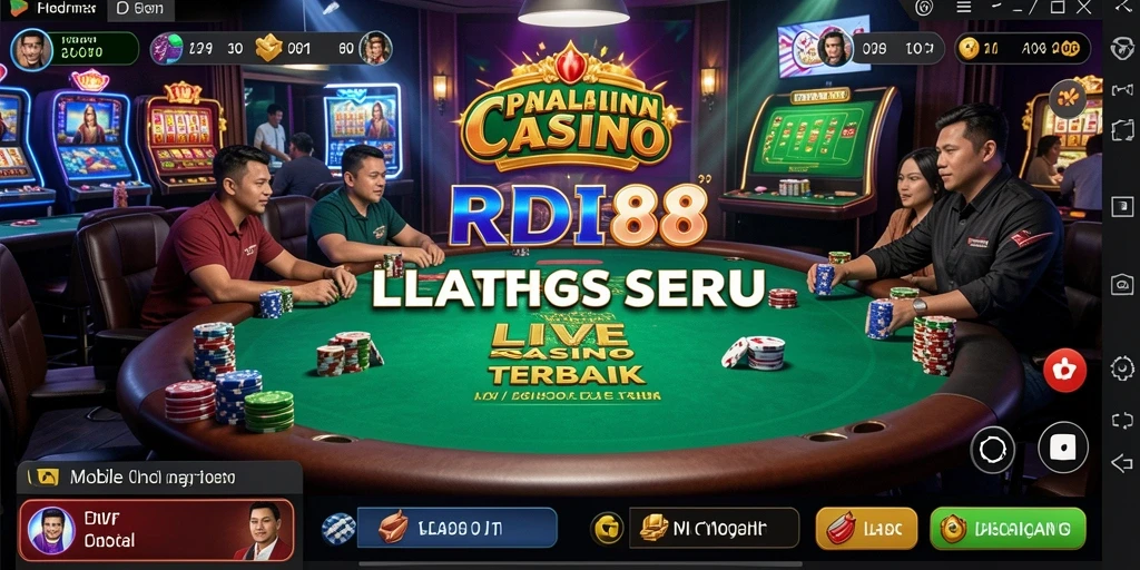 Screenshot menunjukkan dealer langsung di meja permainan RDI88.