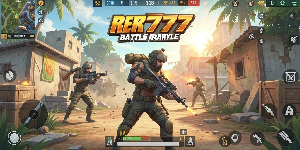Gameplay seru di arena pertarungan Battle Royale RR777.