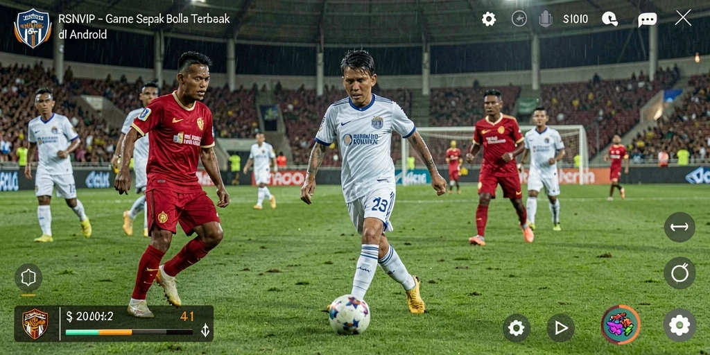 Tangkapan layar RSNVIP menunjukkan aksi mendebarkan di lapangan sepak bola.