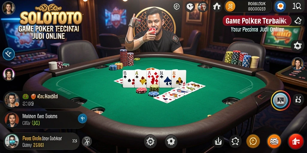 Tampilan menarik gameplay Poker di SOLOTOTO yang seru.