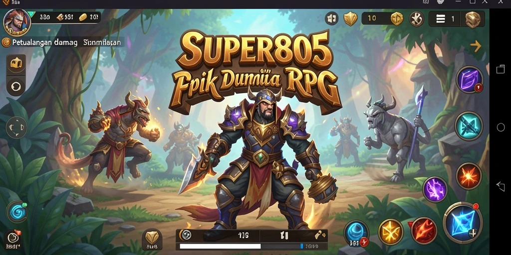 Tangkapan layar SUPER805 menunjukkan aksi gameplay RPG yang seru.