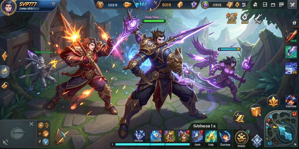 Screenshot gameplay SVIP777 menampilkan aksi seru dalam pertempuran MOBA.