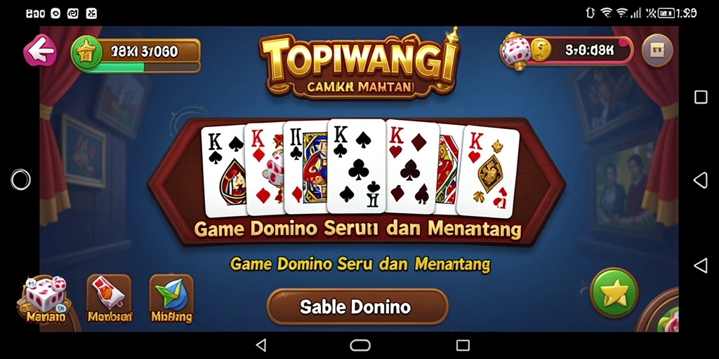 Tampilan gameplay seru dalam aplikasi TOPIWANGI.